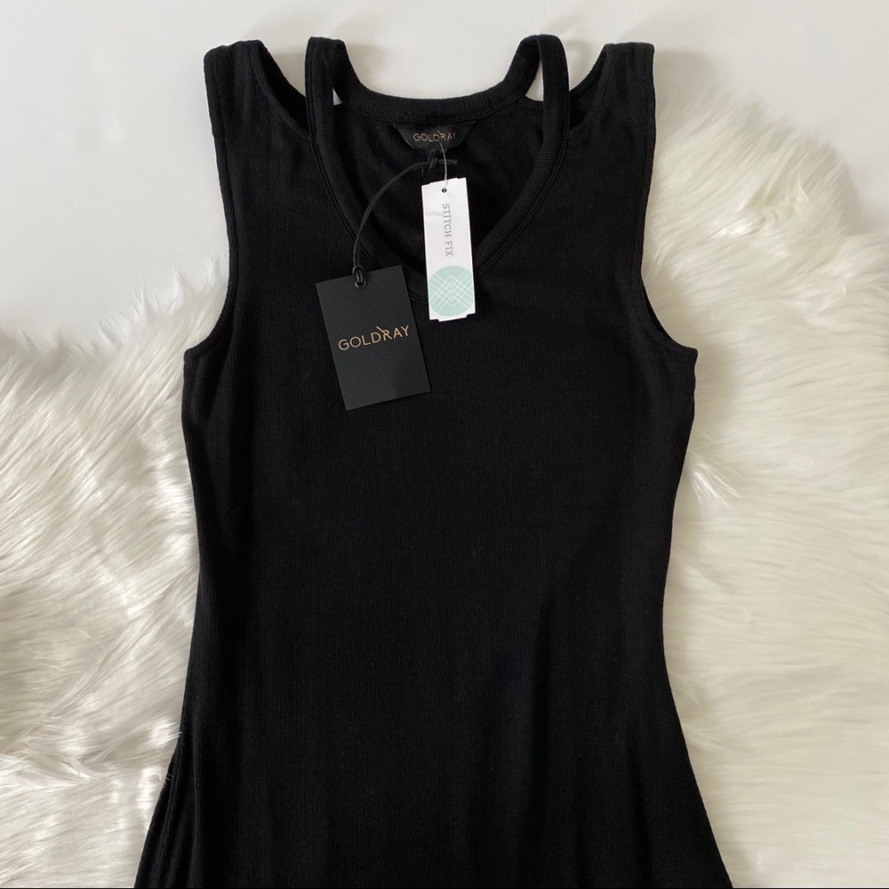 Little Black Dress Ribbed Knit Material Size Small - Picture 2 of 8